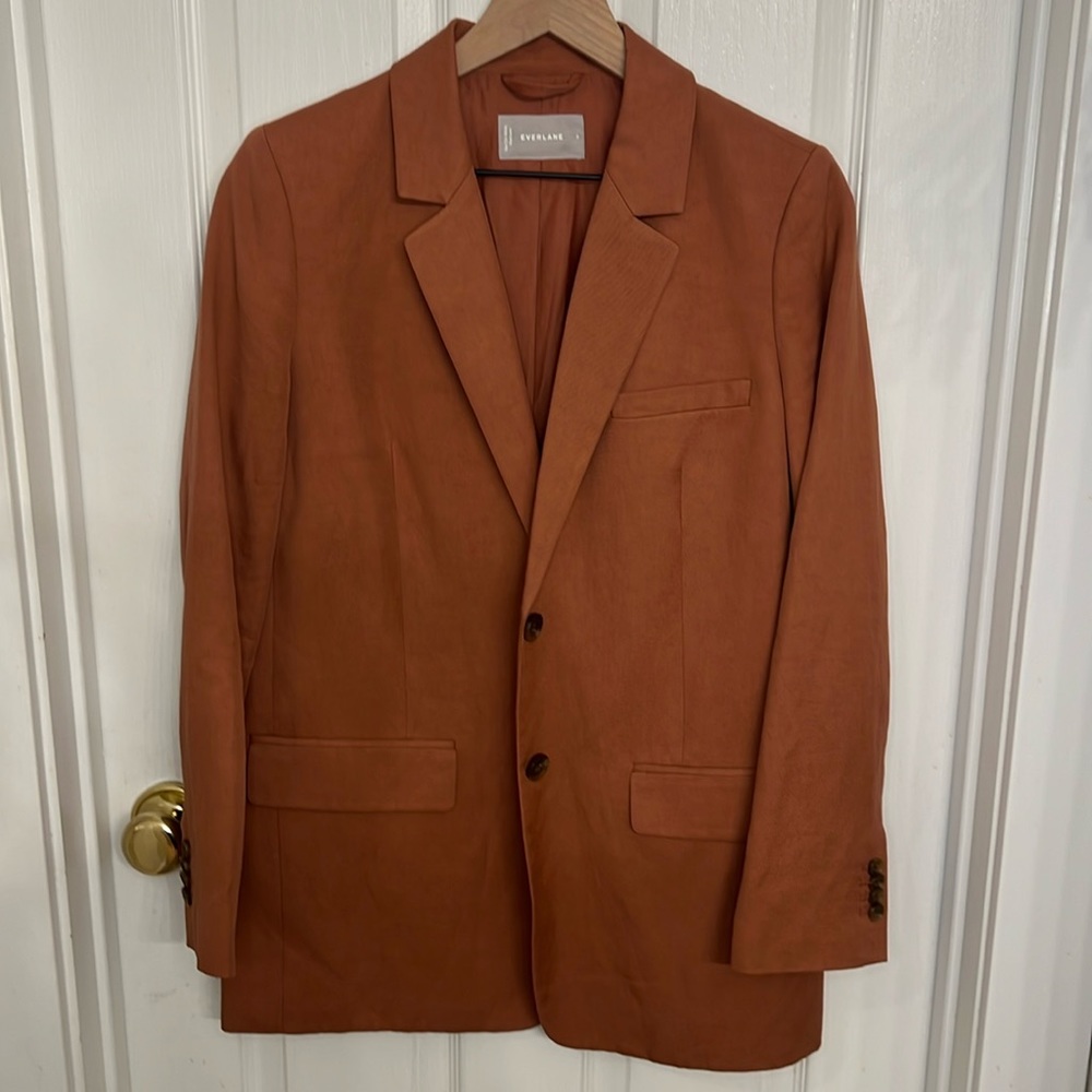 Everlane Linen Cotton Oversized Blazer Size 6 EUC